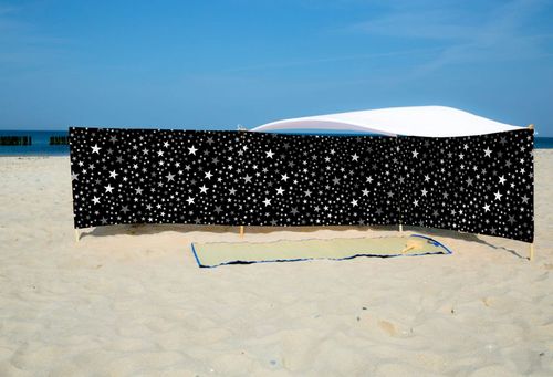 PARAWAN PLAŻOWY Czarne gwiazdki z indywidualnym  napisem 8 PANELI 15.8 na Arena.pl