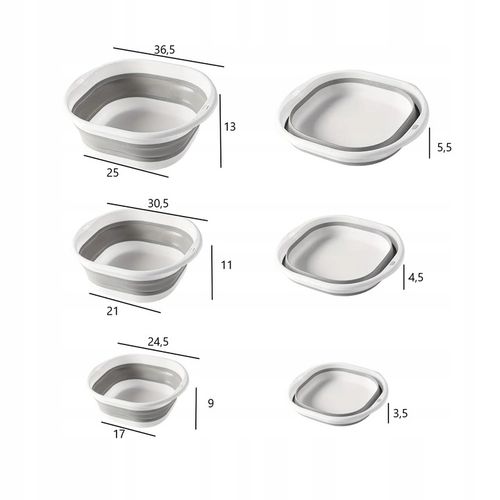 Zestaw 3szt uniwersalnych misek składanych silikonowe 3L 5L 8L miska na Arena.pl