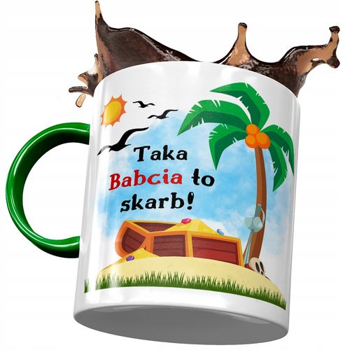 Kubek Zielony Dla Babci Babuni Na Dzień Babci Z Nadrukiem Ze Zdjęciem na Arena.pl