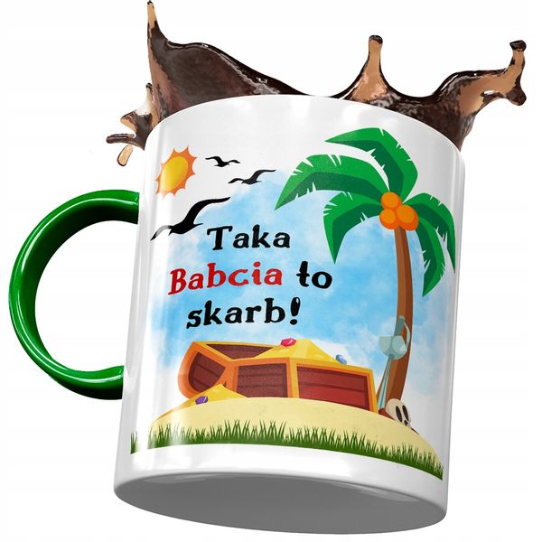 Kubek Zielony Dla Babci Babuni Na Dzień Babci Z Nadrukiem Ze Zdjęciem zdjęcie 1