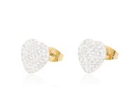 Kolczyki na sztyfcie stal nierdzewna serca cyrkonie