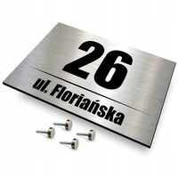 Tabliczka adresowa z numerem domu Tablica NIERDZEWNA Numer na dom 32x21 UV