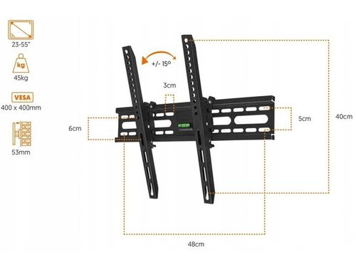 Uchwyt LCD Mocowanie TV Wieszak na Telewizor 23 - 55 do Ściany VESA na Arena.pl