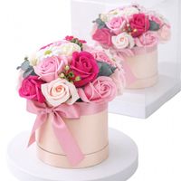 flower box, bukiet zapachowych kwiatów mydlanych w pudełku 16х16x23cm buk23