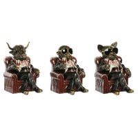 Figurka Dekoracyjna Home ESPRIT Brązowy Złoty 18 X 22,5 X 26,5 CM (3 Sztuk)