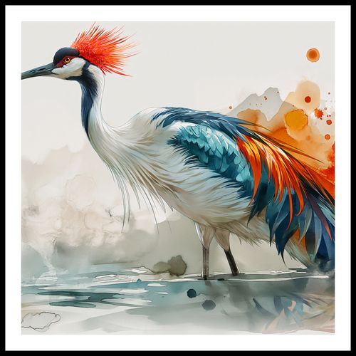 Plakat 90x90cm Żuraw w Akwareli na Arena.pl
