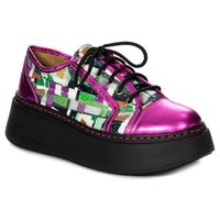 Maciejka 06479-15 półbuty sneakersy skóra na platformie fuksja+multi r.40