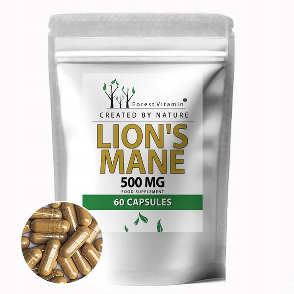 Soplówka Jeżowata 500mg 60kap LION'S MANE PAMIĘĆ MÓZG KONCENTRACJA zdjęcie 1