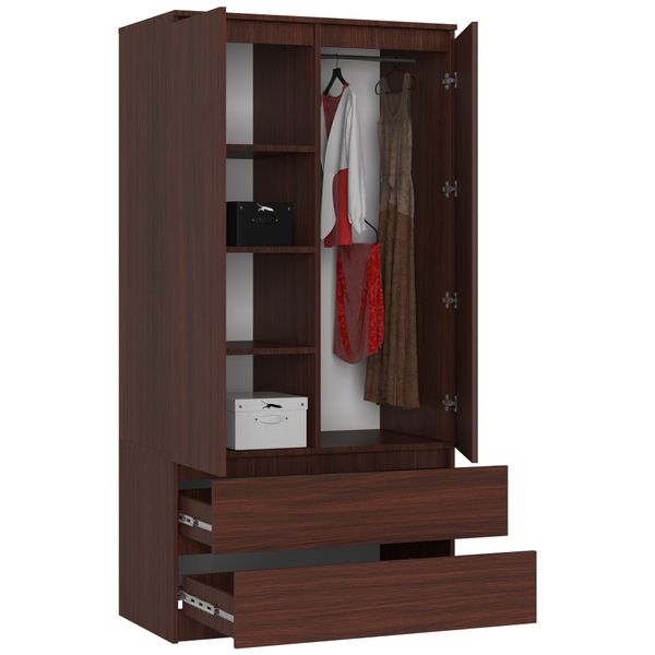 SZAFA S 90 cm 2 DRZWI 2 SZUFLADY WENGE zdjęcie 2