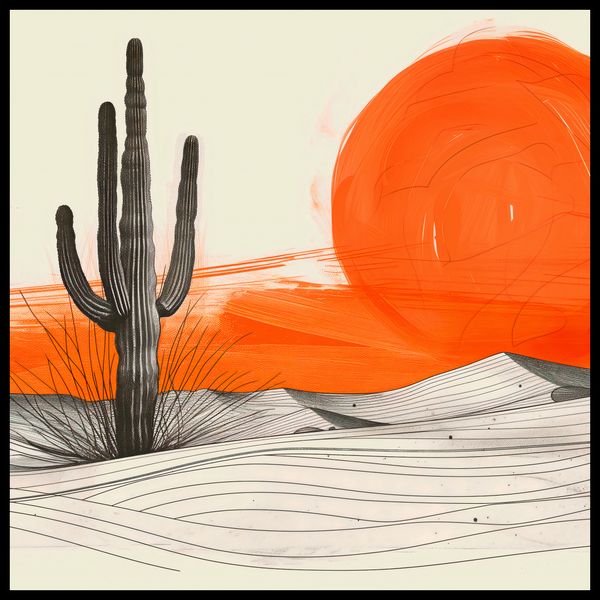 Plakat 90x90cm Kaktus Saguaro zdjęcie 2