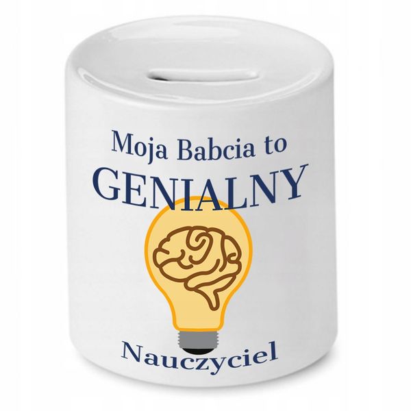 Skarbonka Dla Babci Babcia To Genialny Nauczyciel Z Nadrukiem Ze Zdjęciem zdjęcie 1