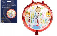 Balon foliowy urodzinowy samozamykający 45 cm Birthday do napełnienia helem