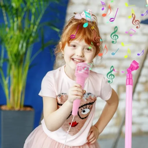 GITARA ELEKTRYCZNA ROCKOWA Z MIKROFONEM NA STATYWIE KARAOKE DLA DZIECI na Arena.pl