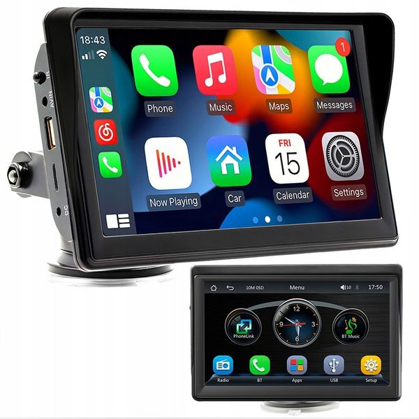 RADIO SAMOCHODOWE 7 CALI ANDROID APPLE CARPLAY KAMERA COFANIA zdjęcie 11