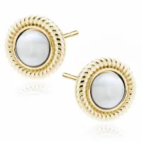 POZŁACANE SREBRNE KOLCZYKI PLECIONE KÓŁKA KÓŁECZKA JASNE PERŁY PEREŁKI