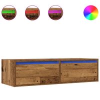Szafka pod TV z oświetleniem LED, stare drewno, 100x35,5x25 cm