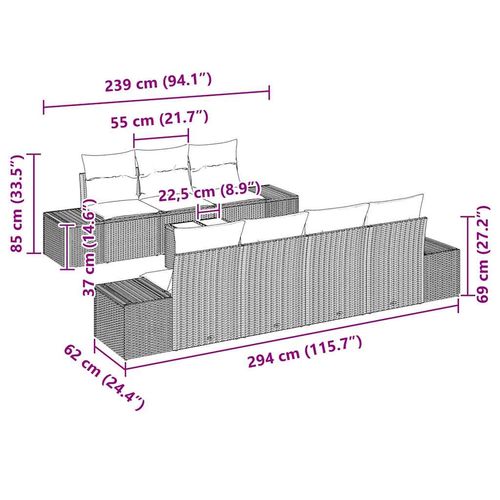 Zestaw Sof na Ogród 8 pcs Beżowy Polirattan na Arena.pl