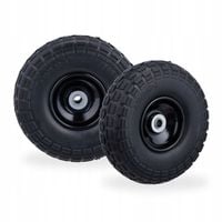 Koło pełne PU 4.10/3.50-4 (Ø 24 cm) do taczki wózka oś 16 mm 2szt