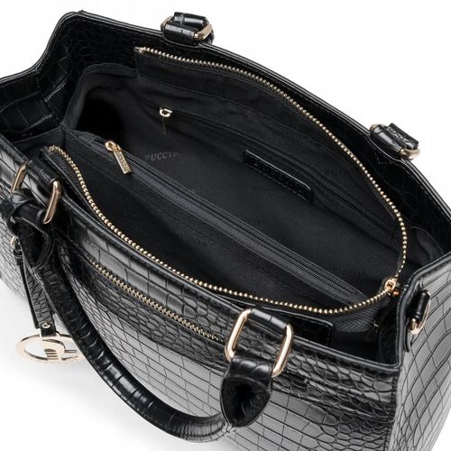 Torebka Damska Mała Kuferek Ramię Odpinany Pasek PUCCINI Czarna BML067S-1 na Arena.pl