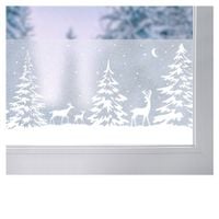 Folia Okienna Statyczna Border Na Okno Wzór Renifery Dekoracja Świąteczna