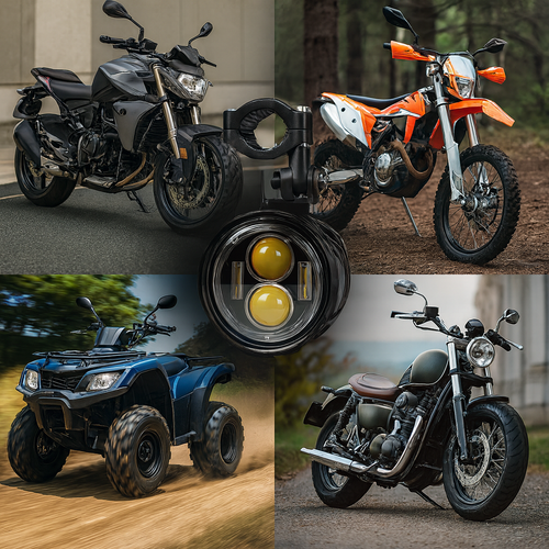 LAMPY MOTOCYKLOWE KRÓTKIE DŁUGIE HALOGENY DO MOTOCYKLA QUADÓW OFF ROADU na Arena.pl