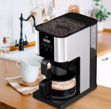 Ekspres przelewowy z młynkiem do kawy 1,25L 1000W Stali Nierdzewna na Arena.pl