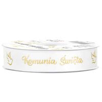 WSTĄŻKA satynowa BIAŁA komunia święta TASIEMKA