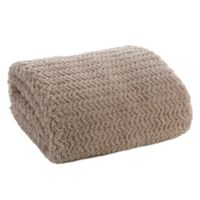 Koc zdobiony błyszczącą nicią LARIS 130X170 beżowy