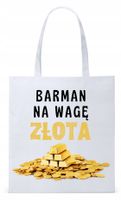Dla Barmana Bartender Torba Eco Biała Shopper Z Nadrukiem Ze Zdjęciem