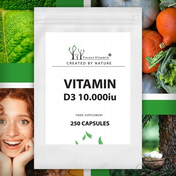 FOREST WITAMINA D3 10000iu 250 KAPS MOCNA ZDROWIE zdjęcie 11