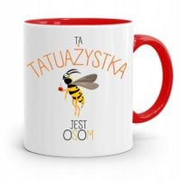 Dla Tatuażystki Tatuażysty Kubek Czerwony Prezent Z Nadrukiem Ze Zdjęciem