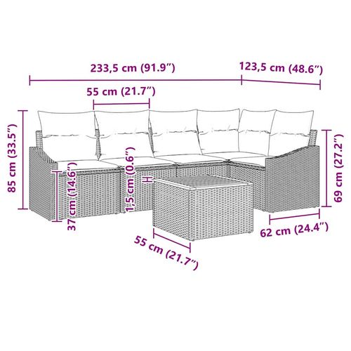 Zestaw Sof na Ogród 6 pcs beżowo-biały na Arena.pl