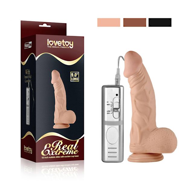 9"" Real Extreme Vibrating Dildo Flesh zdjęcie 5