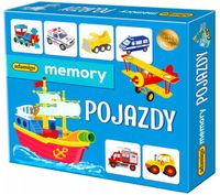 GRA MEMORY dla DZIECI Pojazdy ADAMIGO gry PLANSZOWE dla dzieci RODZINNE