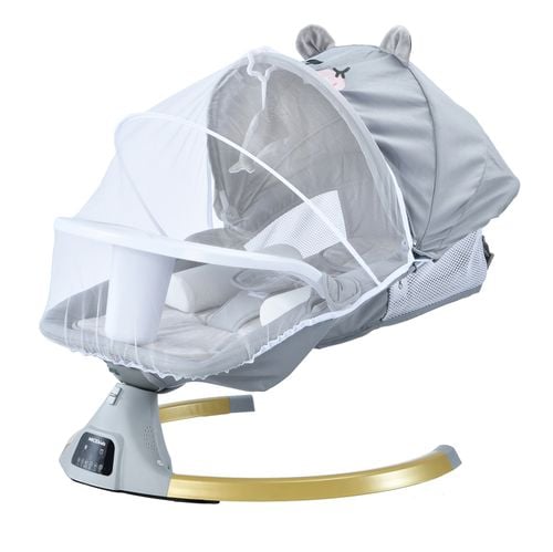 leżaczek dla niemowląt bujaczek elektryczny nicekids + pilot bluetooth na Arena.pl