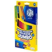 KREDKI OŁÓWKOWE TRÓJKĄTNE JUMBO 12 KOLORÓW ASTRA 5900263060498