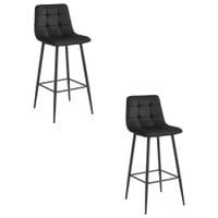 Hoker tapicerowany czarny ARCETO krzesło kuchenne barowe nowoczesny x2