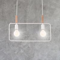 Loftowa lampa wisząca 32-73549 prostokątny zwis metalowa ramka biała