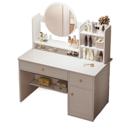 TOALETKA Z LUSTREM Z SZUFLADAMI BIAŁA MAKIJAŻU GLAMOUR SKANDYNAWSKI 100 CM