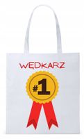 Dla Wędkarza Rybaka Torba Eco Biała Shopper Z Nadrukiem Ze Zdjęciem