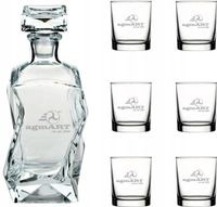 Zestaw Karafka firmowa + szklanki do whisky z grawerem Logo prezent firmowy