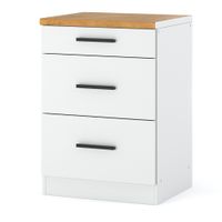 szafka kuchenna dolna z blatem modułowa 3 szuflady blande 60cm biała mat
