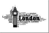 90 60CM OBRAZ NAPIS ...LONDON DRUK PŁÓTNO RAMA