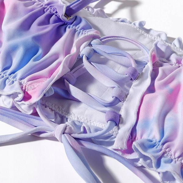 DWUCZĘŚCIOWY STRÓJ KĄPIELOWY BIKINI OPASKA BANDEAU FIGI KOSTIUM PLAŻA BASEN zdjęcie 8