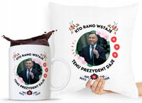 Zestaw Poduszka + Kubek Prezent Andrzej Duda Pis Z Nadrukiem Ze Zdjęciem
