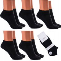5x SKARPETY damskie BAWEŁNIANE Stopki czarne WYGODNE skarpetki 39-42