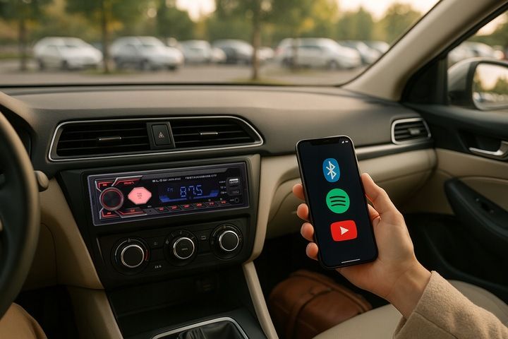 RADIO SAMOCHODOWE BLUETOOTH 1-DIN RDS USB-C AUX RCA SD MP3 LCD zdjęcie 11