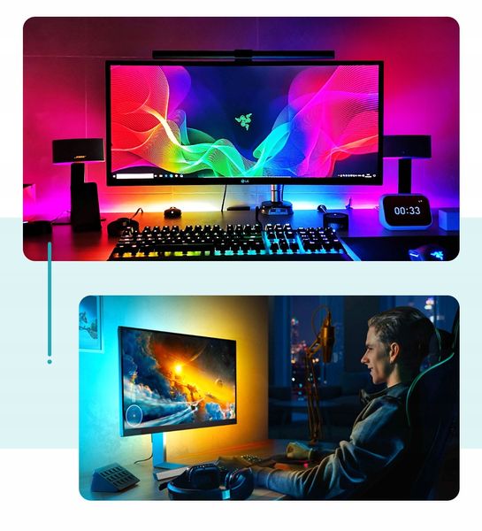 Taśma LED RGBIC PC Ambilight Synchronizacja ekranu zdjęcie 11