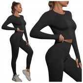 KOMPLET sportowy dwuczęściowy LEGGINSY top ZESTAW na siłownię FITNESS S