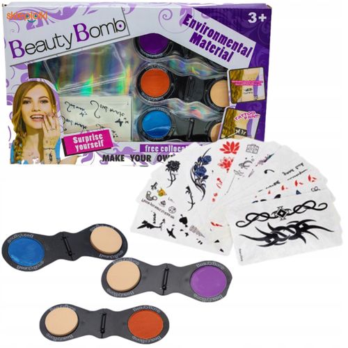 Zestaw koloryzującej kredy do włosów dla dzieci + arkusz tatuaży zmywalnych na Arena.pl